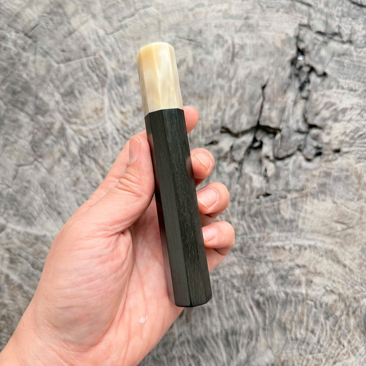 I- 11 Black Ebony Wa handle, Cream horn Ferrule - 135mm