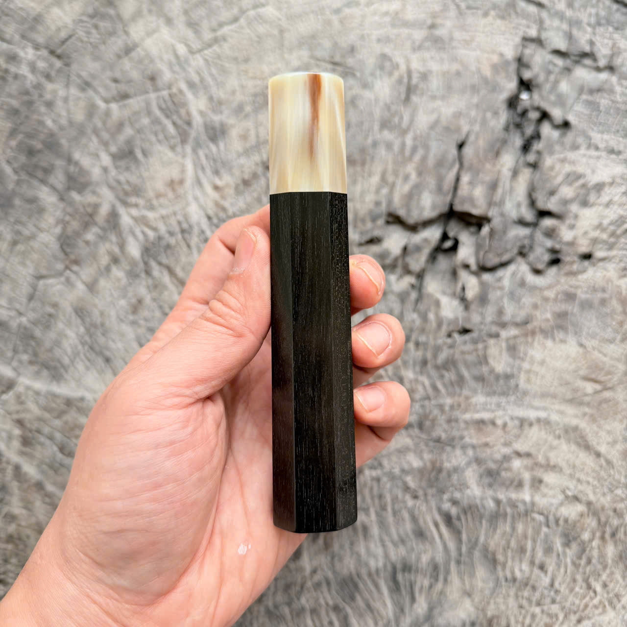 I- 11 Black Ebony Wa handle, Cream horn Ferrule - 135mm