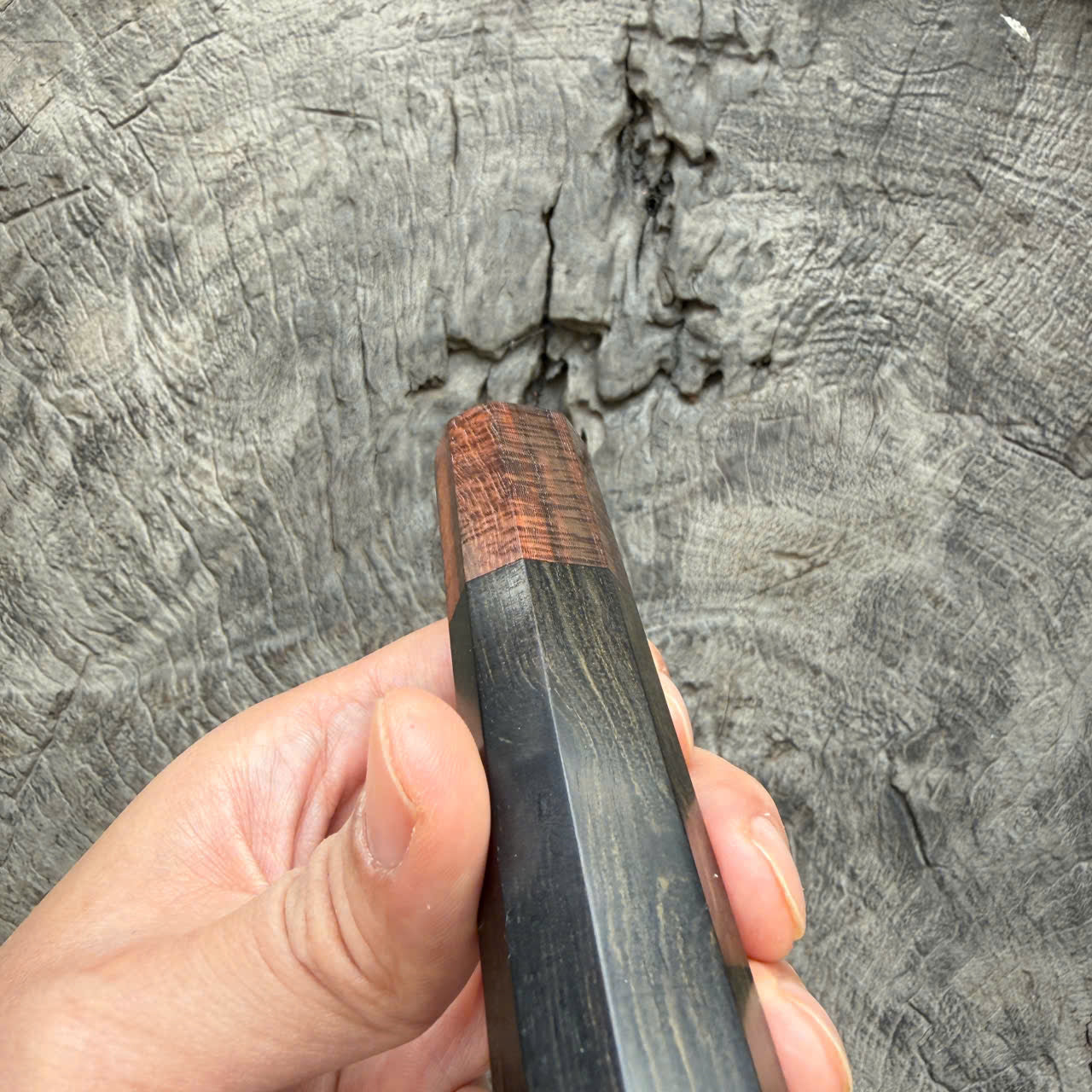 I-  2 Black Ebony Wa handle, Micro Curly Rosewood Ferrule - 135mm