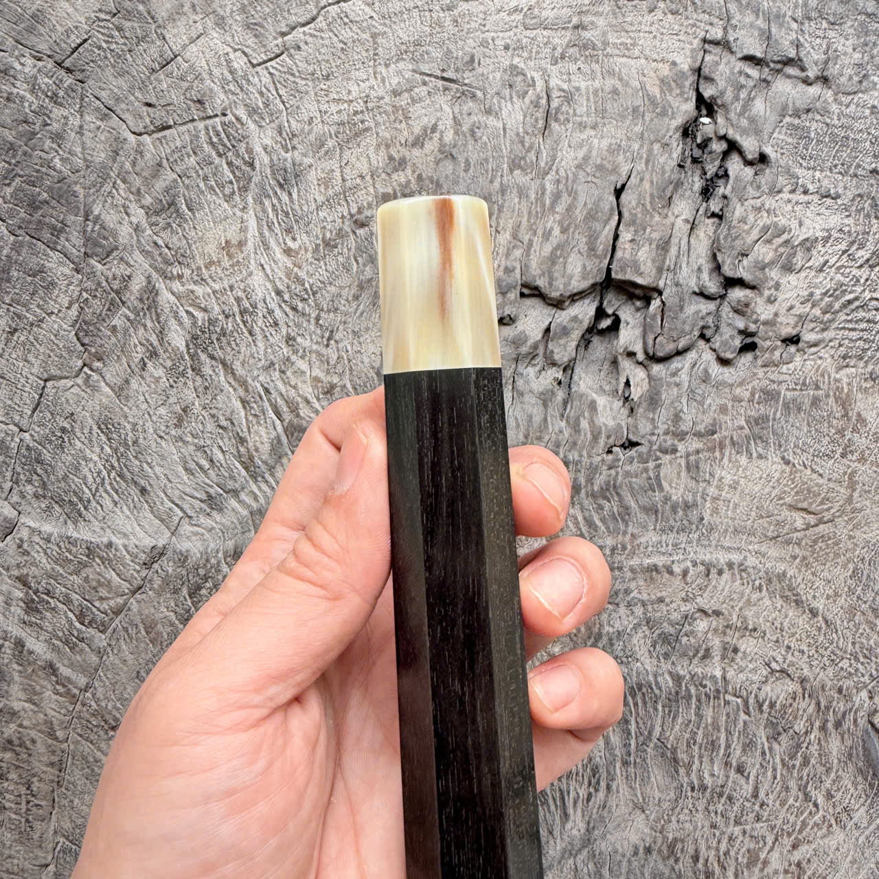 I- 11 Black Ebony Wa handle, Cream horn Ferrule - 135mm