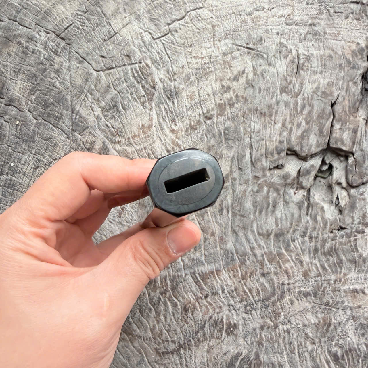 I - Cool Black White Ebony Wa handle, Black horn ferrule, 140mm