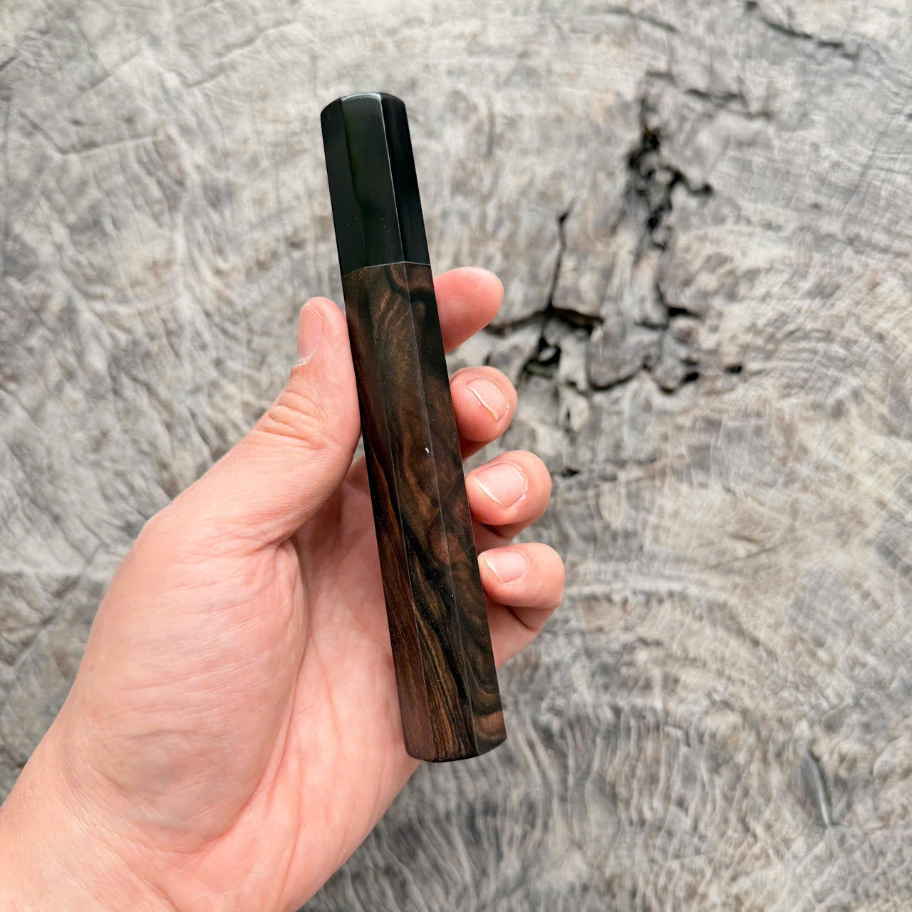 I - 2 Black Rosewood Wa handle - black horn ferrule - 140 mm