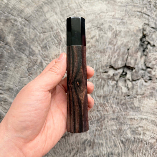 I -2 Burmese Blackwood Wa handle, black ferrule,  145 mm handle