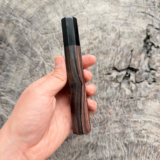 I -2 Burmese Blackwood Wa handle, black ferrule,  145 mm handle