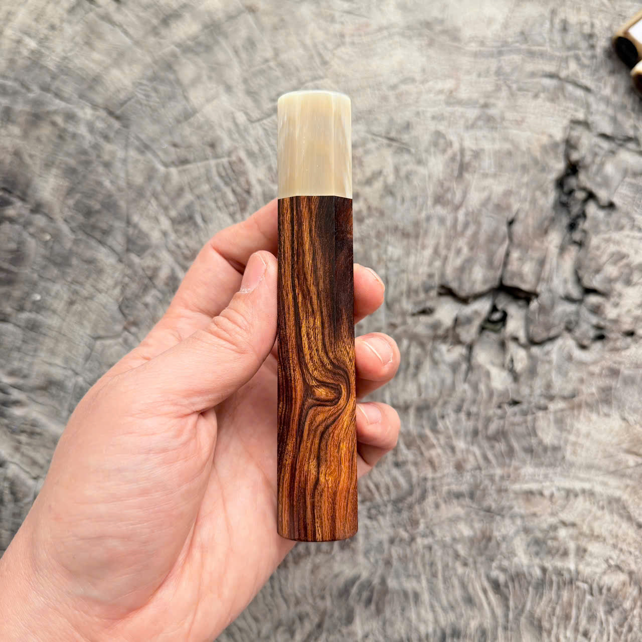 I- 6 Desert Ironwood wa handle, Cream Horn Ferrule - 135mm