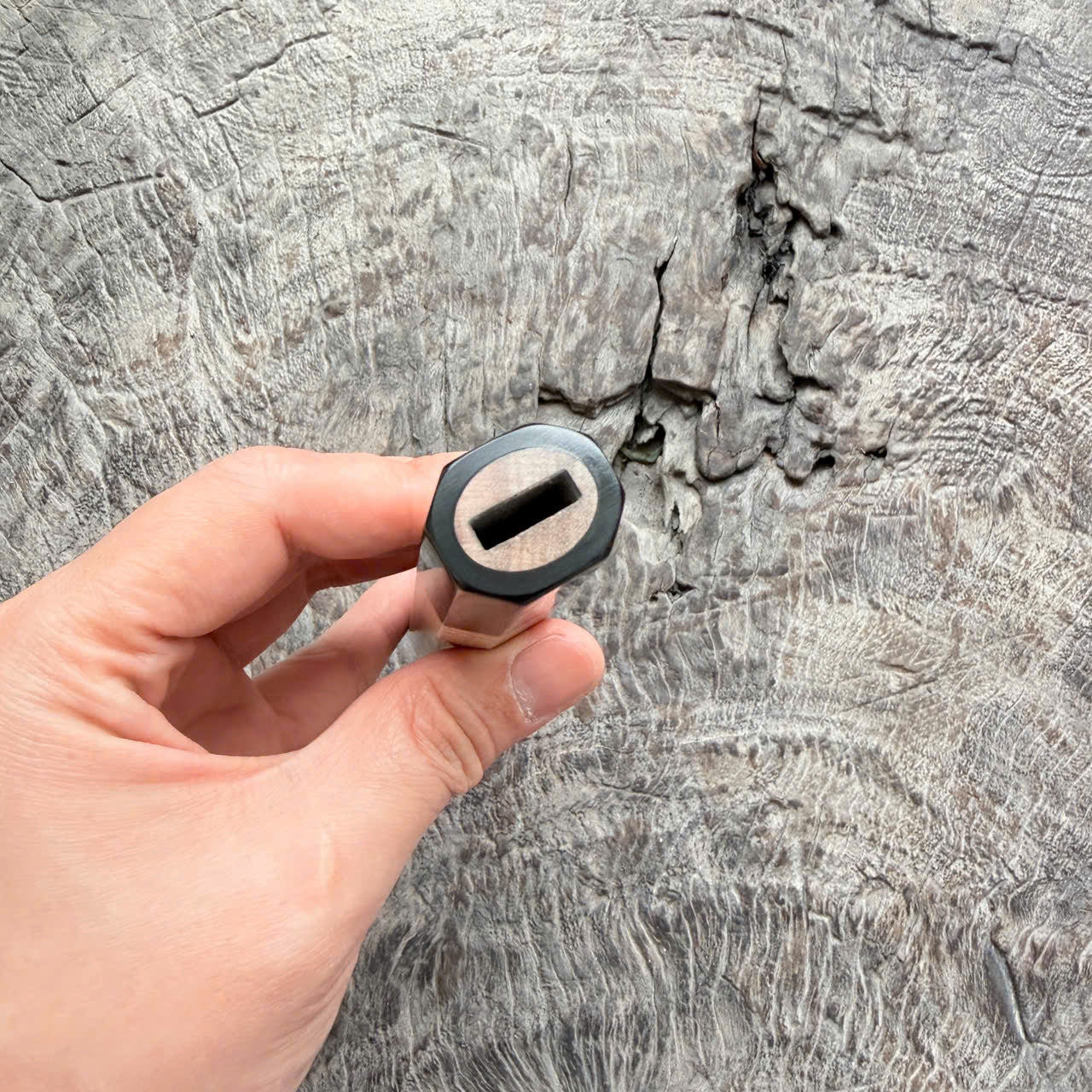 I - 3 Full Curly Mango Wa handle - black horn ferrule - 140 mm