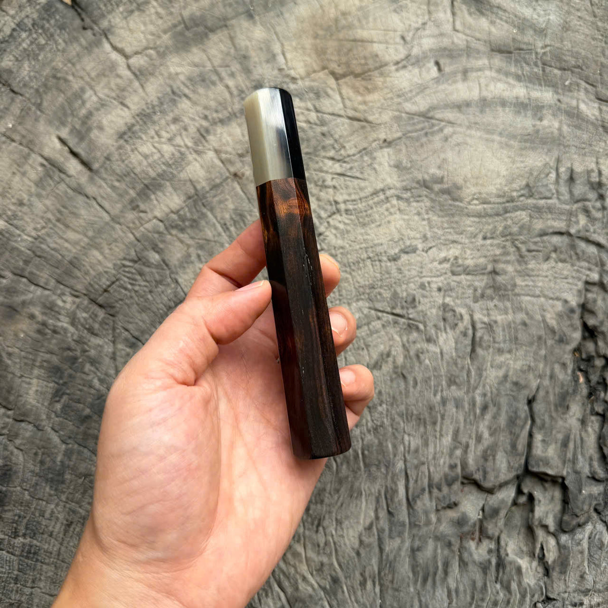I -13 Dark Desert Ironwood Wa handle, Cream Black Horn Ferrule, 140mm