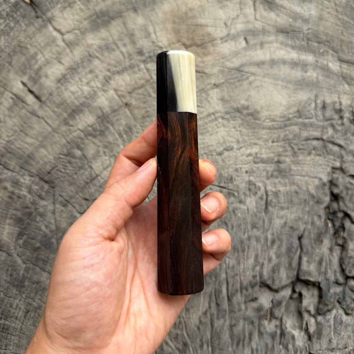 I -13 Dark Desert Ironwood Wa handle, Cream Black Horn Ferrule, 140mm