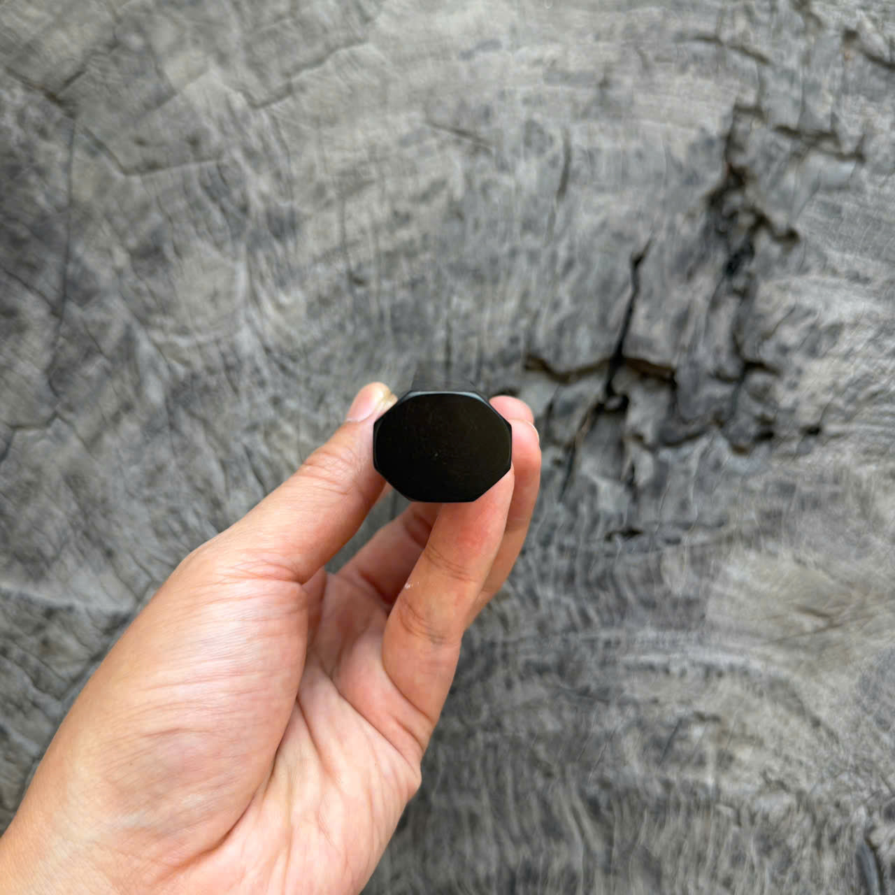 I- 41 Ebony Wa handle, Dark Marble Horn Ferrule, 135mm handle