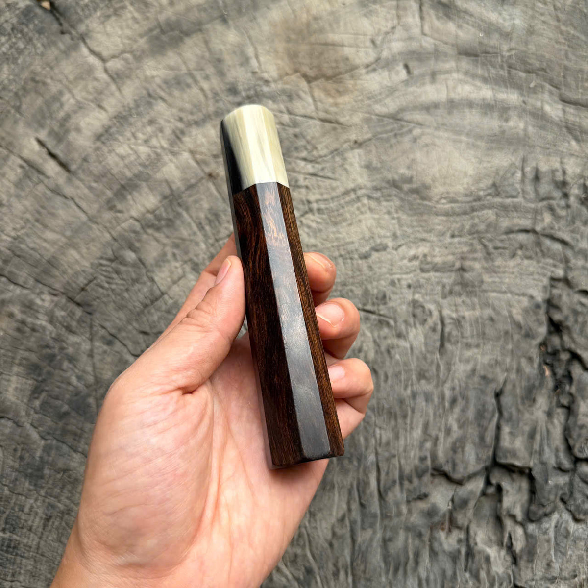 I -13 Dark Desert Ironwood Wa handle, Cream Black Horn Ferrule, 140mm
