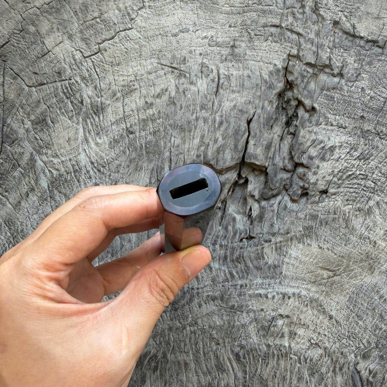 I- 41 Ebony Wa handle, Dark Marble Horn Ferrule, 135mm handle