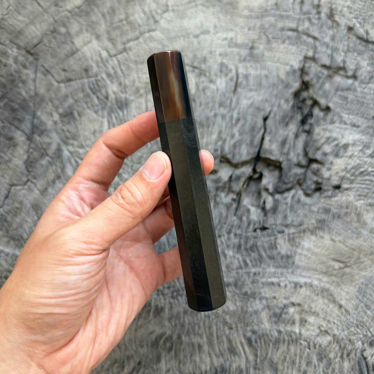 I- 41 Ebony Wa handle, Dark Marble Horn Ferrule, 135mm handle