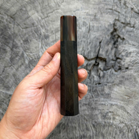 I- 41 Ebony Wa handle, Dark Marble Horn Ferrule, 135mm handle