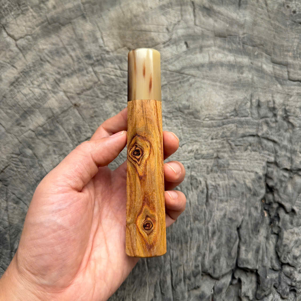 I - Devil eye huanghuali Wa handle, Marble Horn Ferrule, 140mm