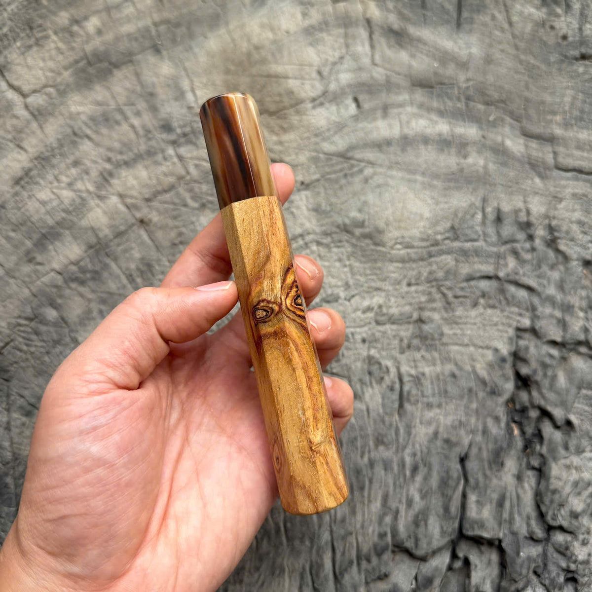 I - Devil eye huanghuali Wa handle, Marble Horn Ferrule, 140mm