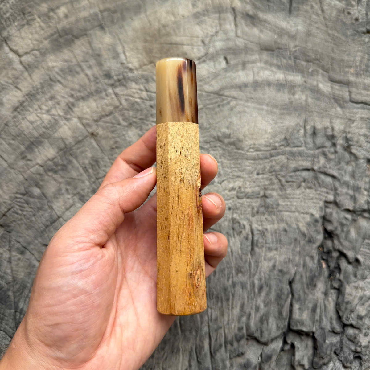 I - Devil eye huanghuali Wa handle, Marble Horn Ferrule, 140mm