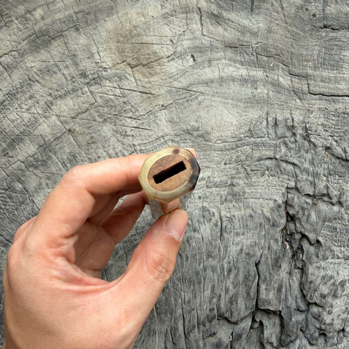 I - Devil eye huanghuali Wa handle, Marble Horn Ferrule, 140mm