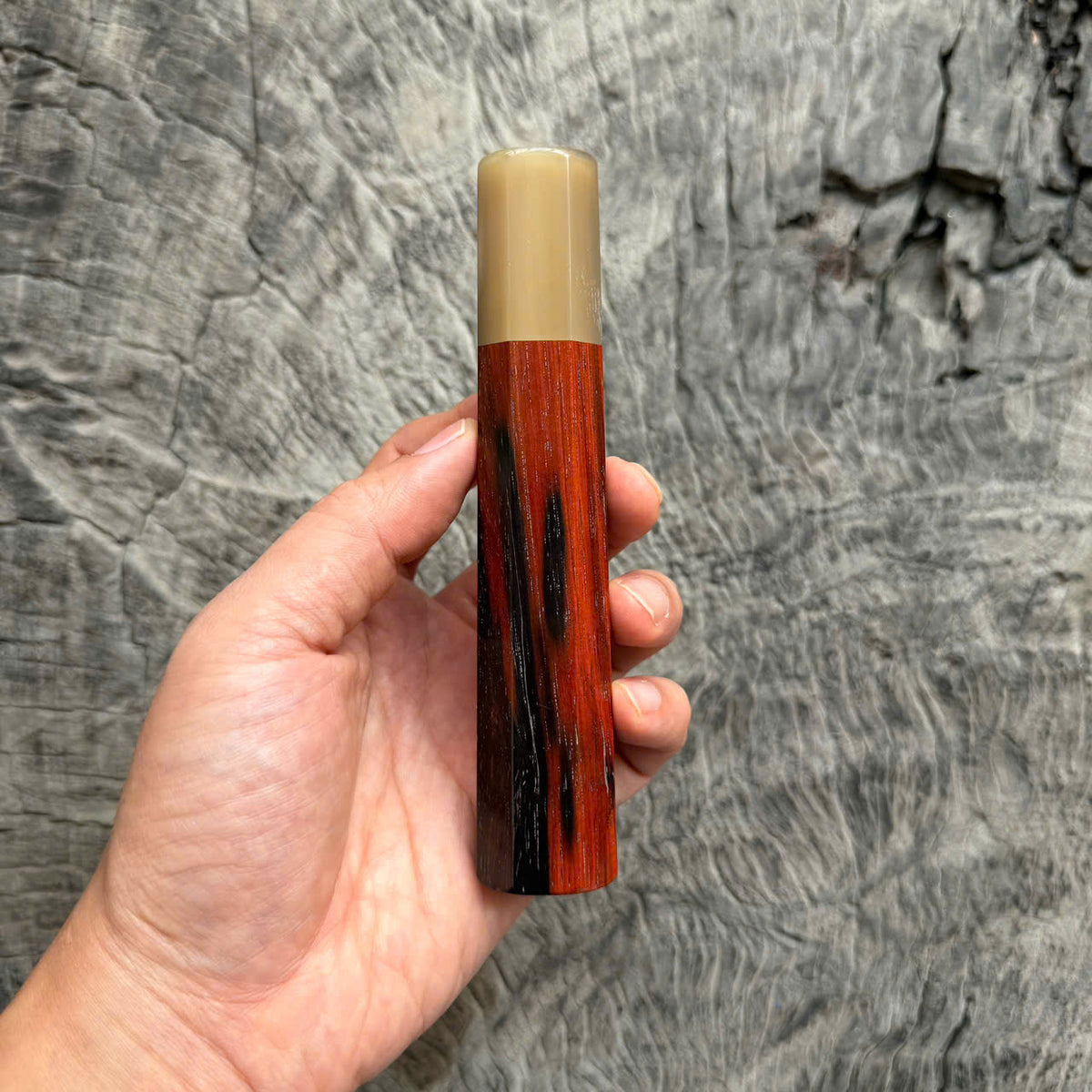 I -51 Black Red Siamese Rosewood Wa handle, White horn Ferrule, 140mm