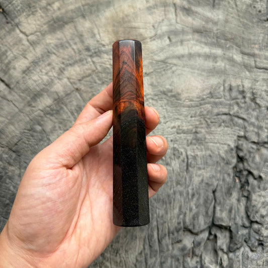I- 58 Half Black Red Siamese Rosewood Wa handle, Mono, 135mm handle