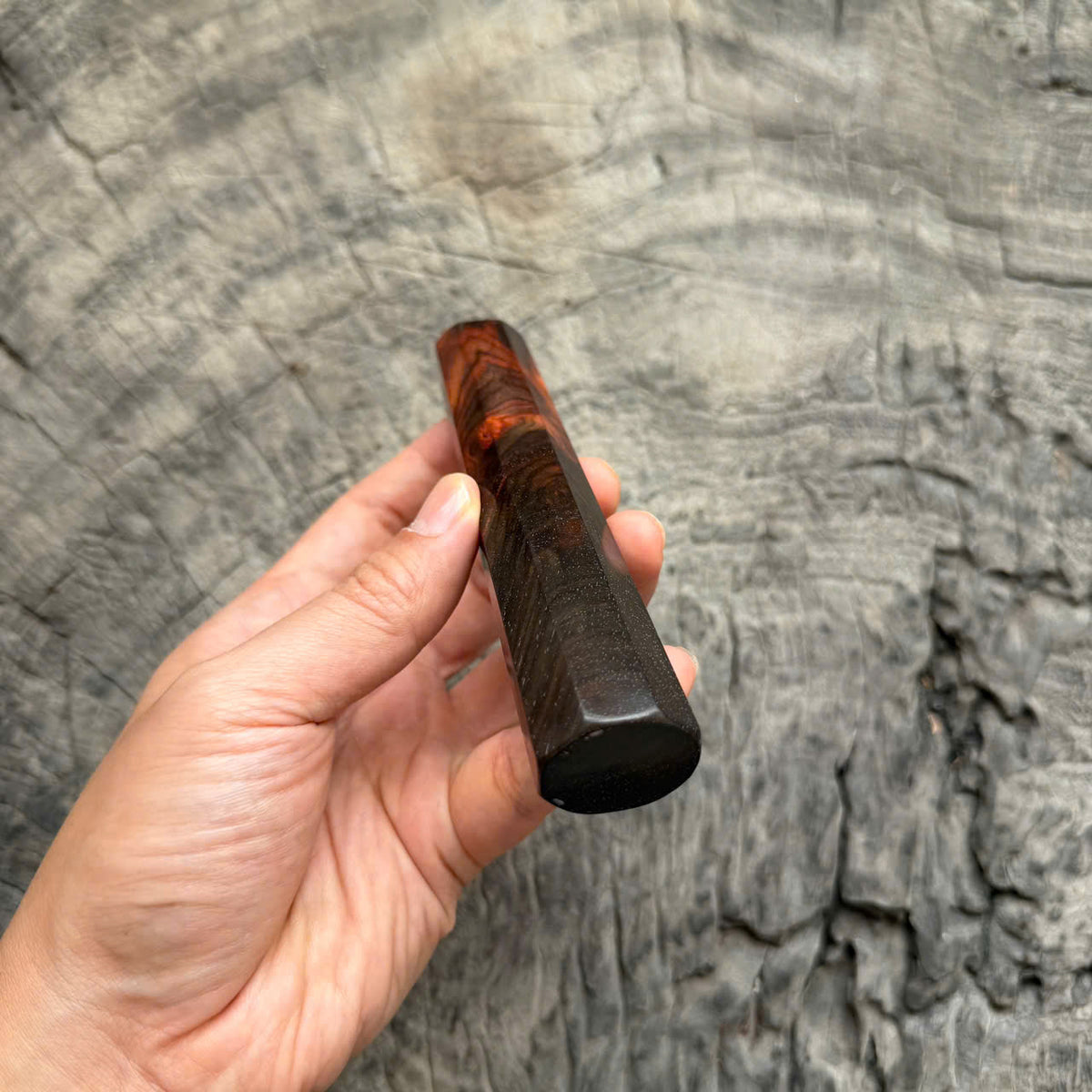 I- 58 Half Black Red Siamese Rosewood Wa handle, Mono, 135mm handle