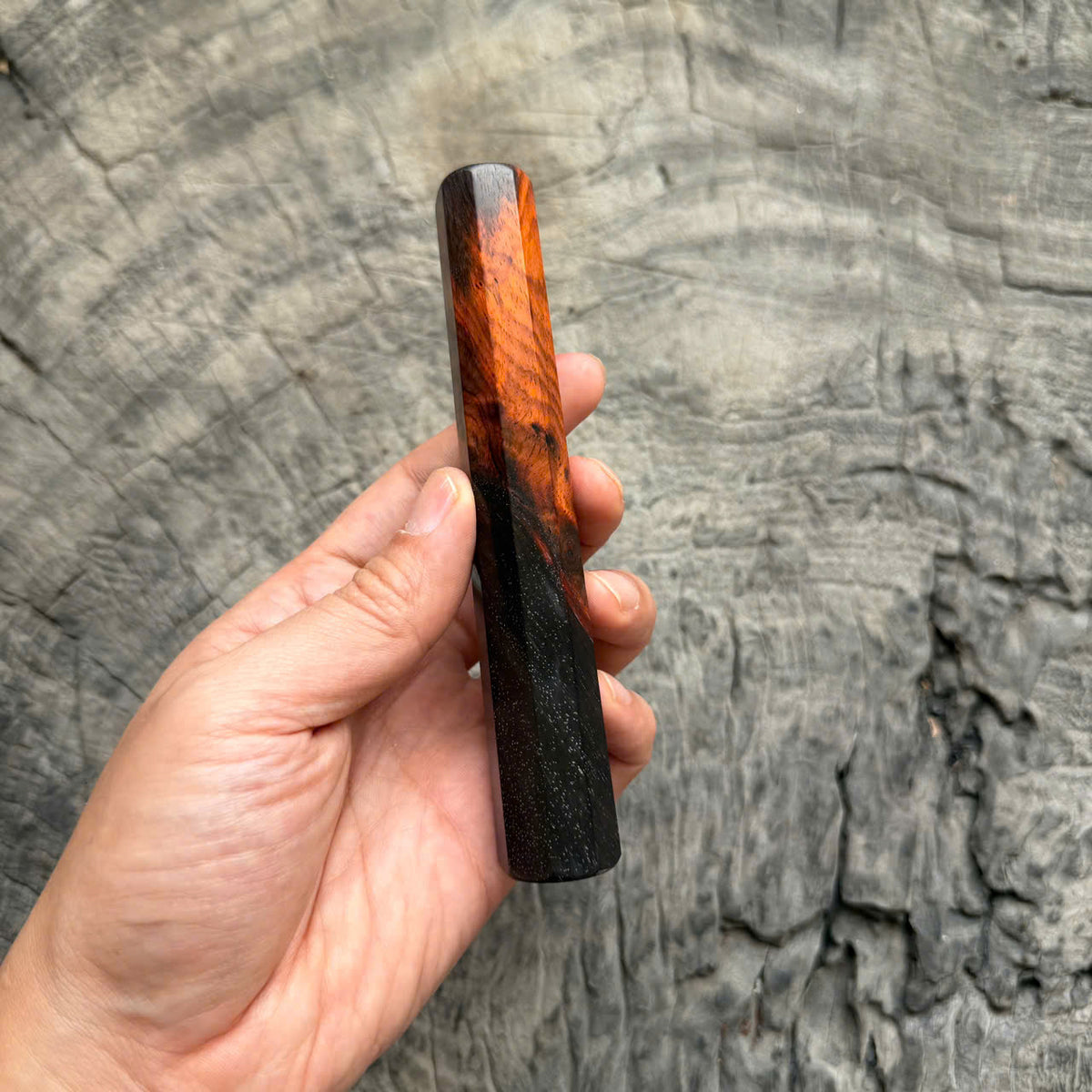 I- 58 Half Black Red Siamese Rosewood Wa handle, Mono, 135mm handle