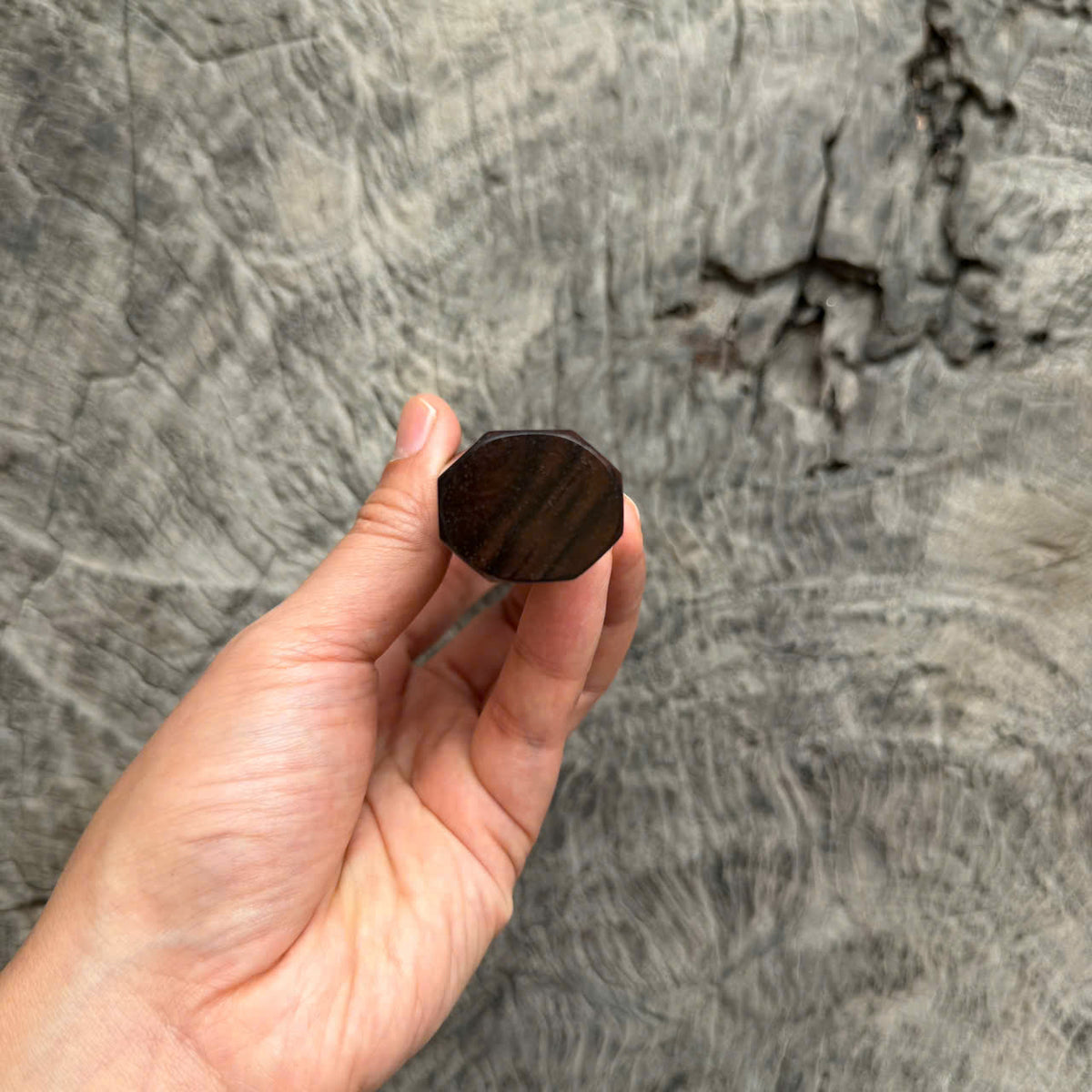 I - 53  Quilted Siamese rosewood Wa handle, Marble horn Ferrule, 140mm