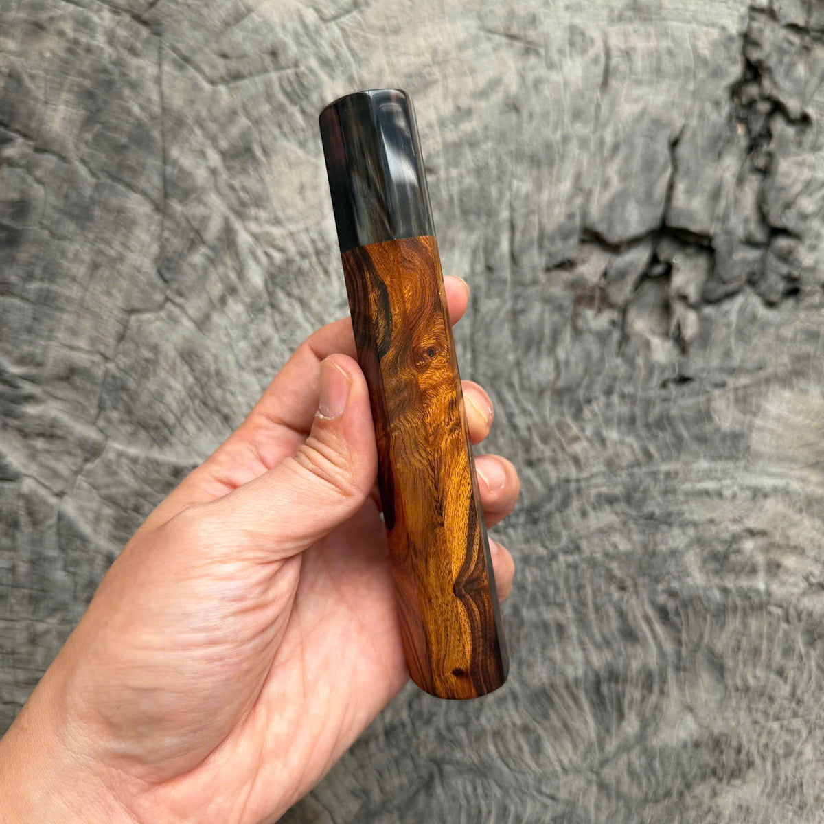 I -10 Desert Ironwood Wa handle, Nice Marble horn ferrule, 145 mm handle
