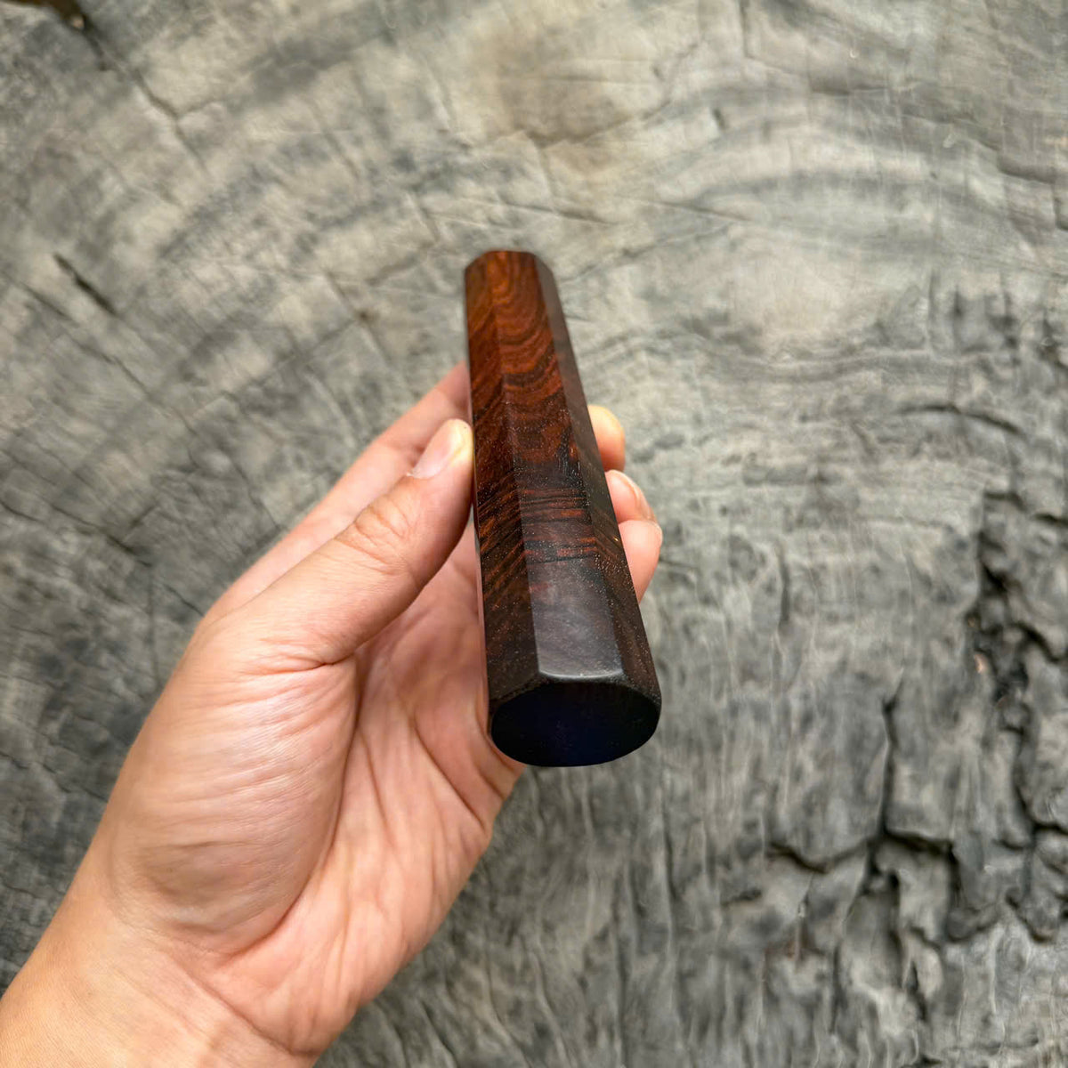 I- 59 Quilted Siamese Rosewood Wa handle, Mono, 135mm handle