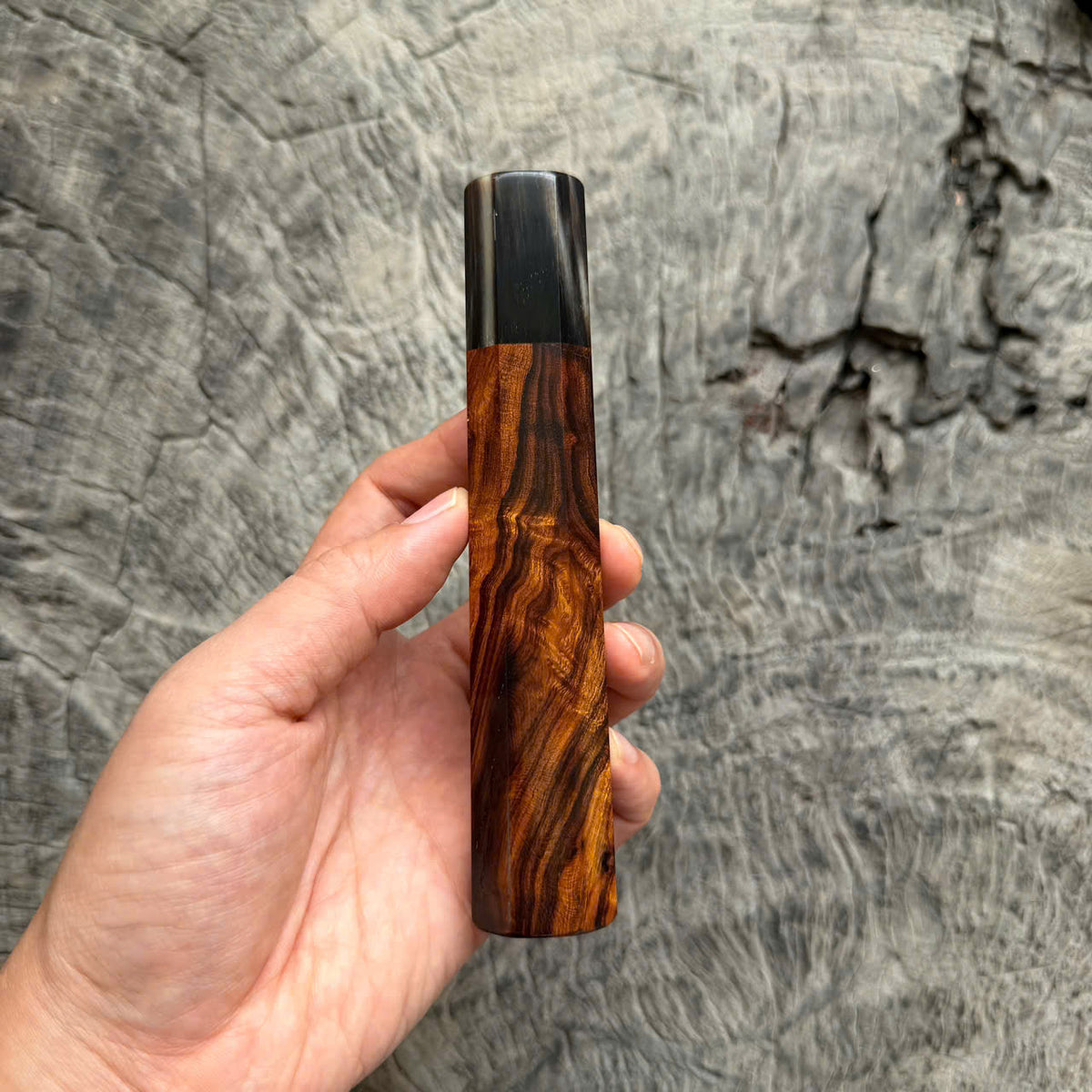 I -10 Desert Ironwood Wa handle, Nice Marble horn ferrule, 145 mm handle