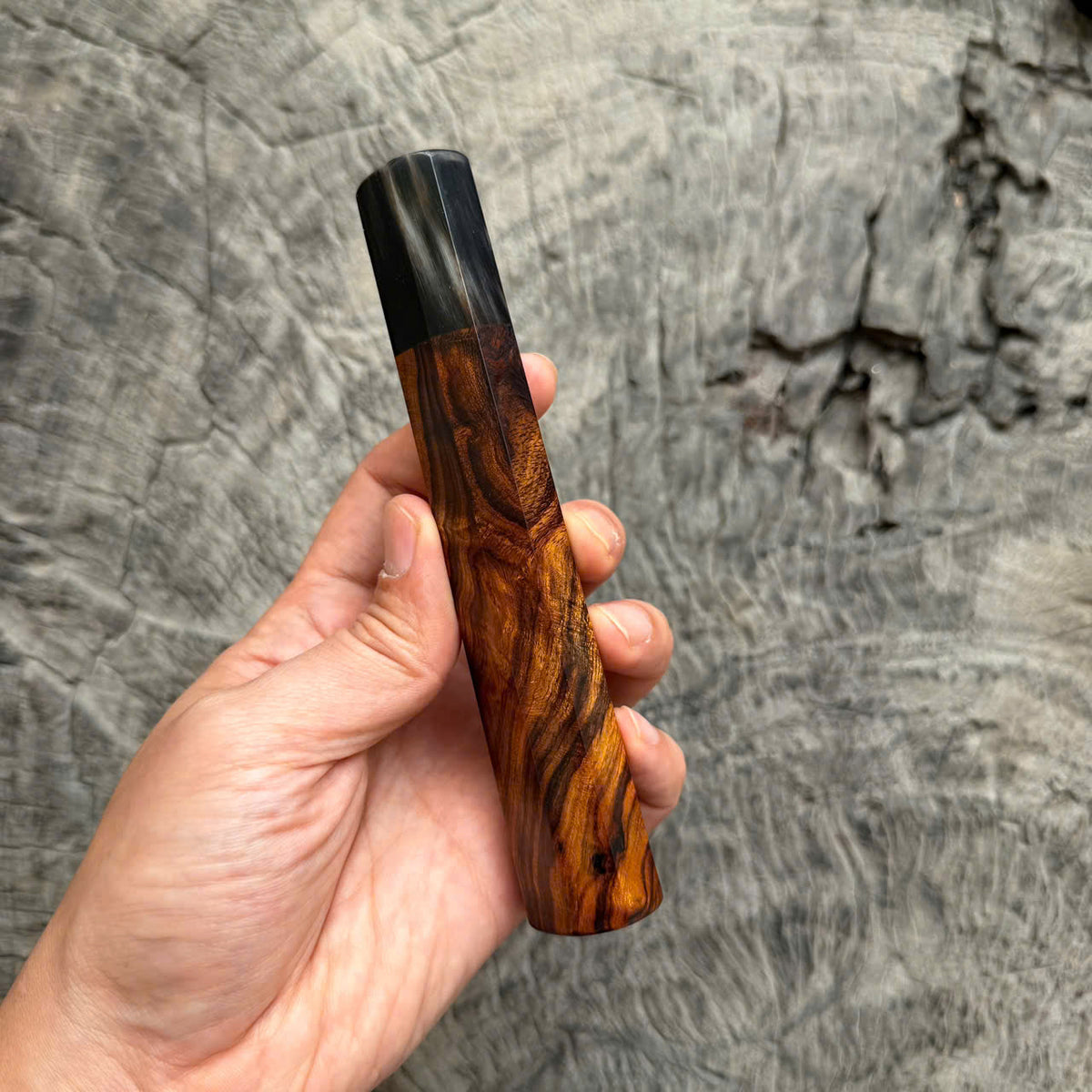 I -10 Desert Ironwood Wa handle, Nice Marble horn ferrule, 145 mm handle