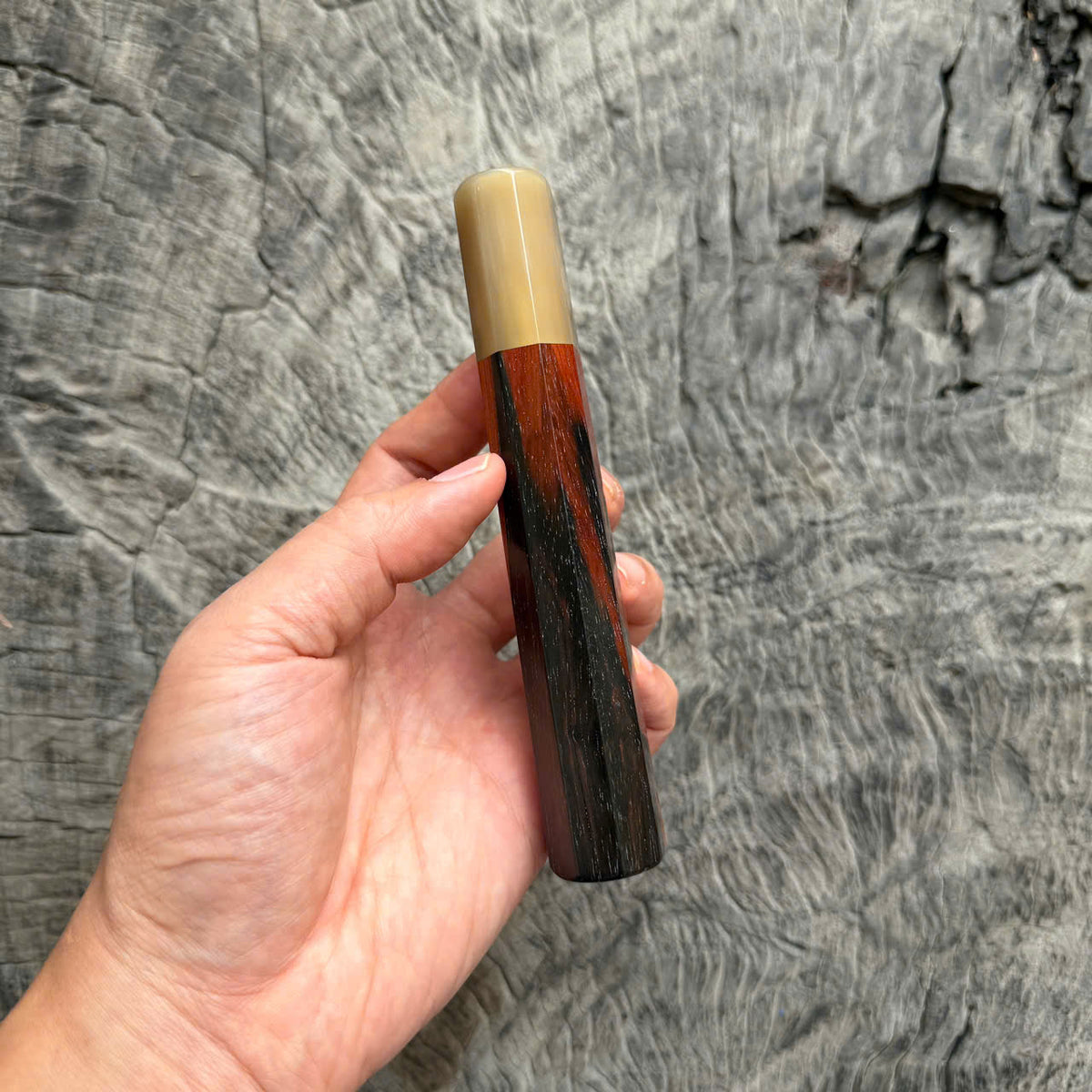 I -51 Black Red Siamese Rosewood Wa handle, White horn Ferrule, 140mm