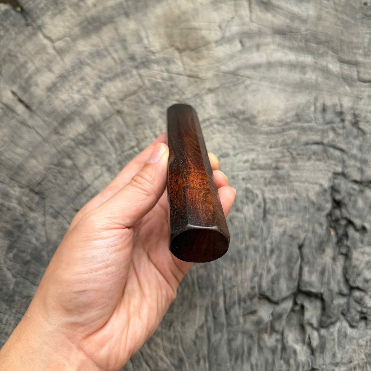 I- 59 Quilted Siamese Rosewood Wa handle, Mono, 135mm handle