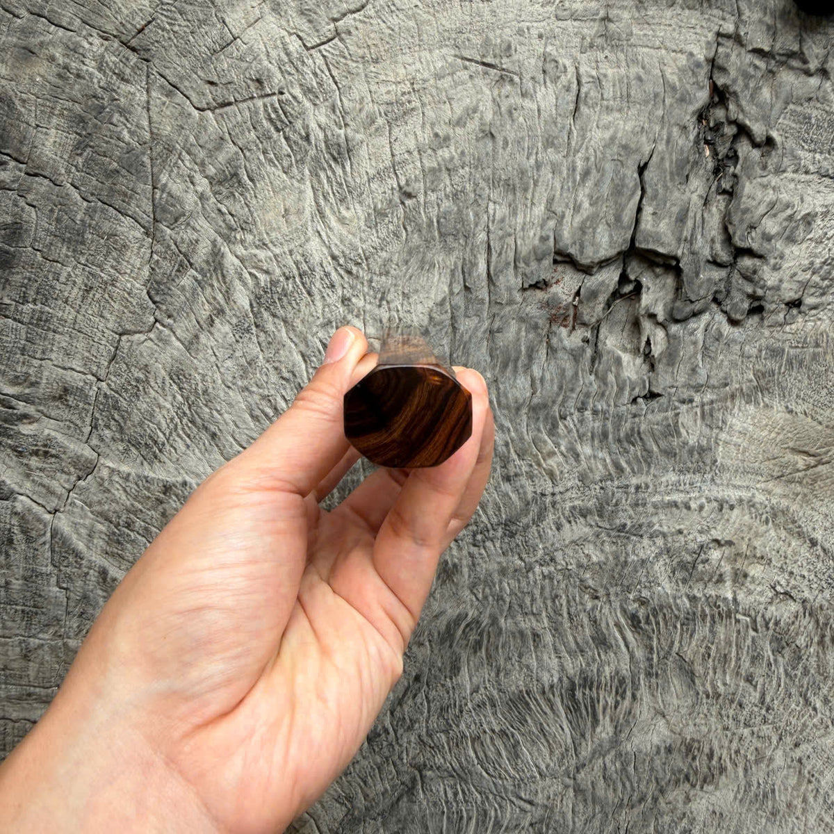 I -10 Desert Ironwood Wa handle, Nice Marble horn ferrule, 145 mm handle
