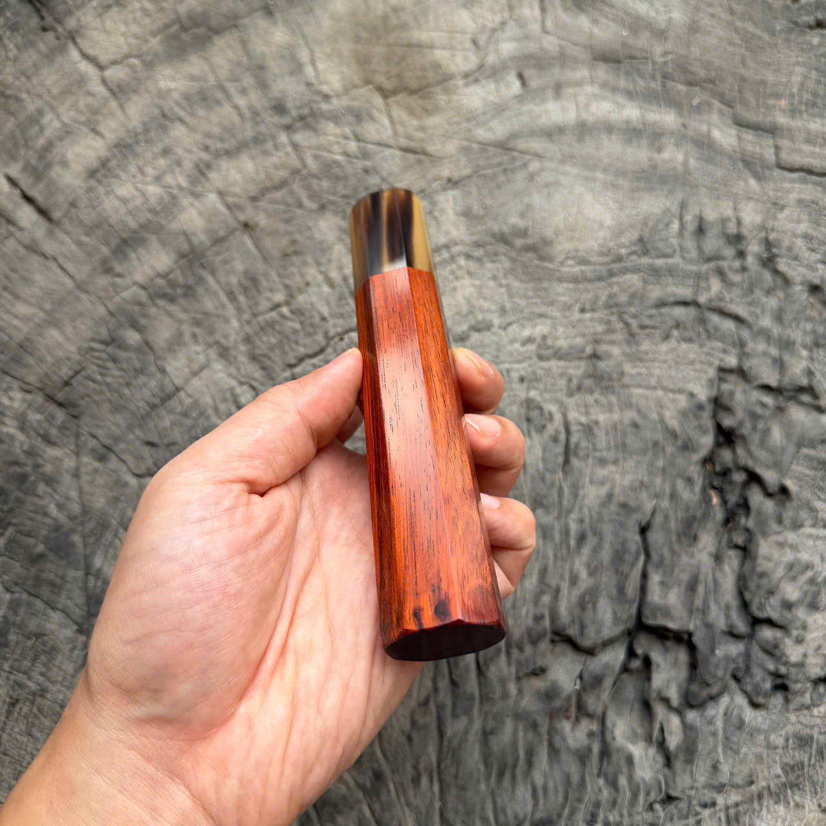 I -60 Orange Siamese Rosewood Wa handle, Marble horn ferrule, 145 mm handle