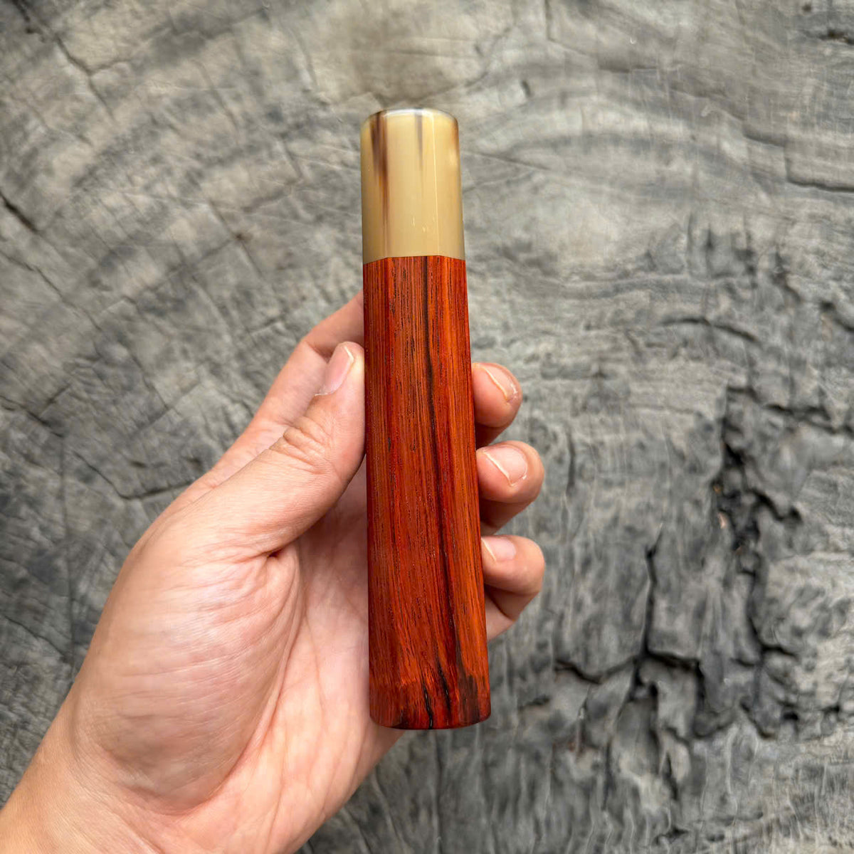 I -60 Orange Siamese Rosewood Wa handle, Marble horn ferrule, 145 mm handle