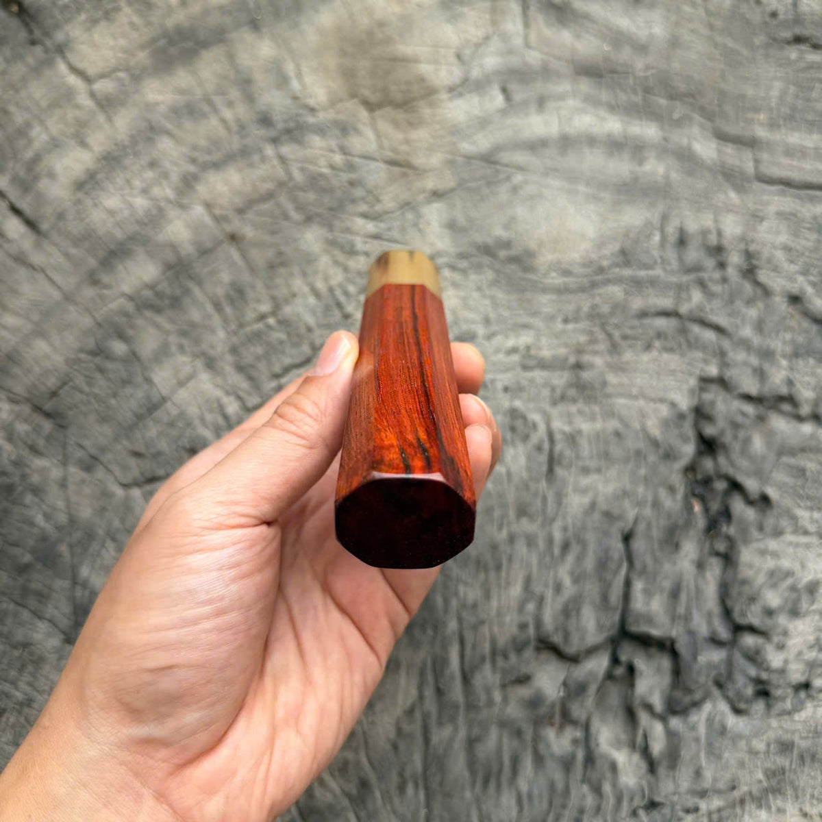 I -60 Orange Siamese Rosewood Wa handle, Marble horn ferrule, 145 mm handle