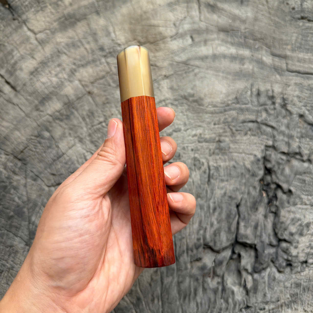 I -60 Orange Siamese Rosewood Wa handle, Marble horn ferrule, 145 mm handle