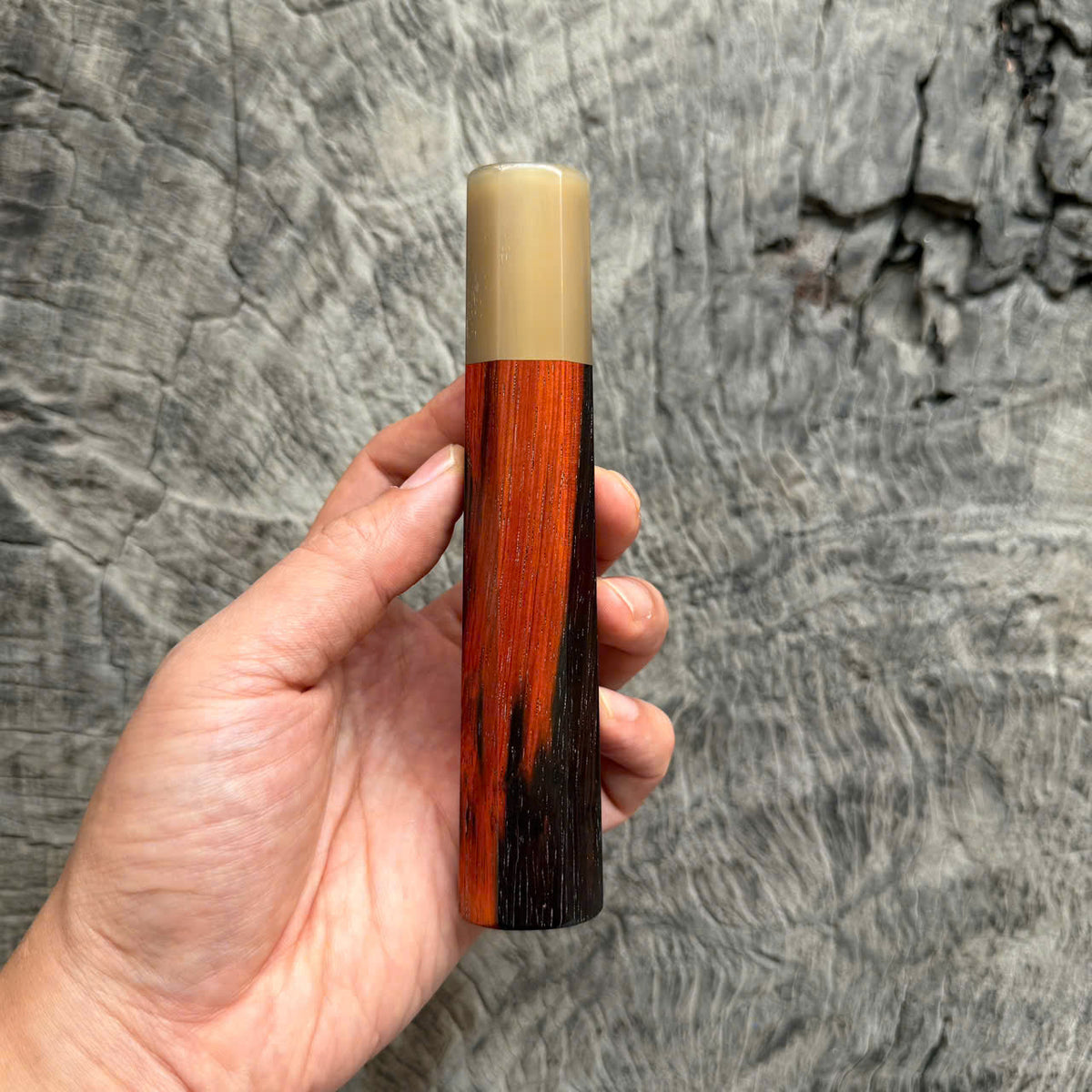 I -51 Black Red Siamese Rosewood Wa handle, White horn Ferrule, 140mm