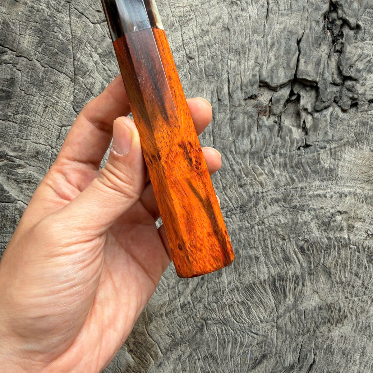 I - 4 Siamese Rosewood Burl Wa handle, Cool Marble horn Ferrule, 140mm