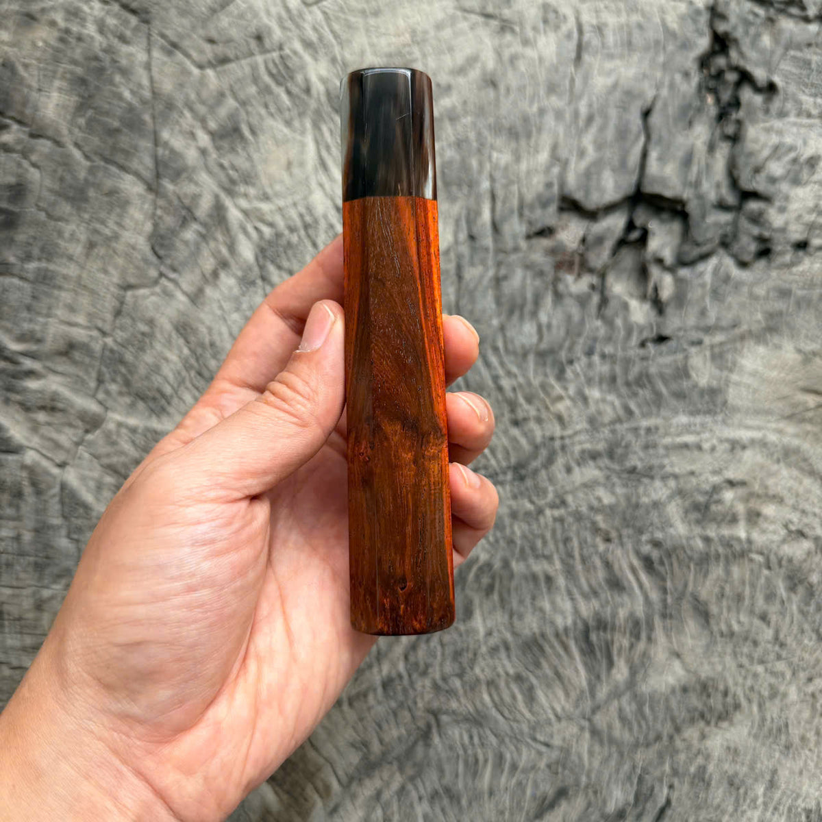 I - 4 Siamese Rosewood Burl Wa handle, Cool Marble horn Ferrule, 140mm