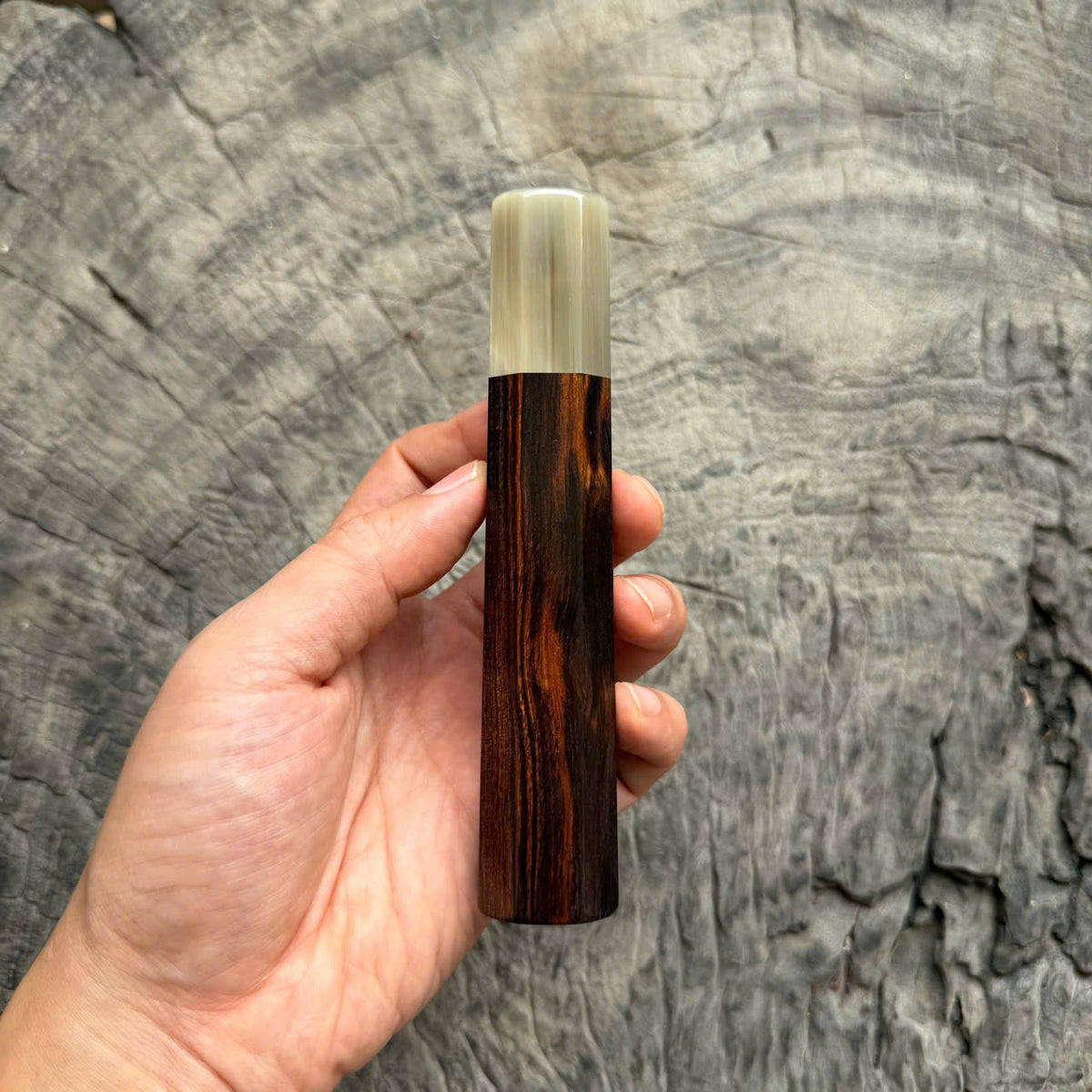 I -13 Dark Desert Ironwood Wa handle, Cream Black Horn Ferrule, 140mm