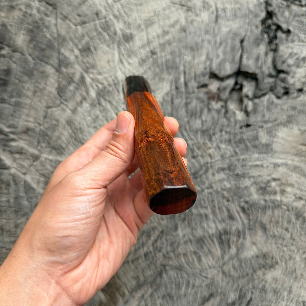 I - 4 Siamese Rosewood Burl Wa handle, Cool Marble horn Ferrule, 140mm