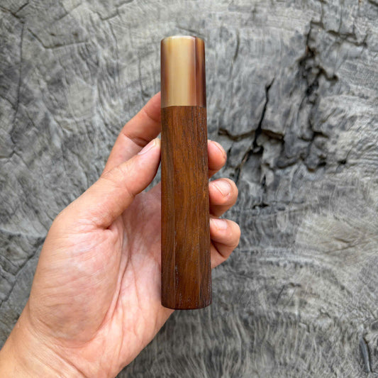 I -Caramel Siamese Rosewood and caramel, Marble Horn Ferrule, 140mm handle