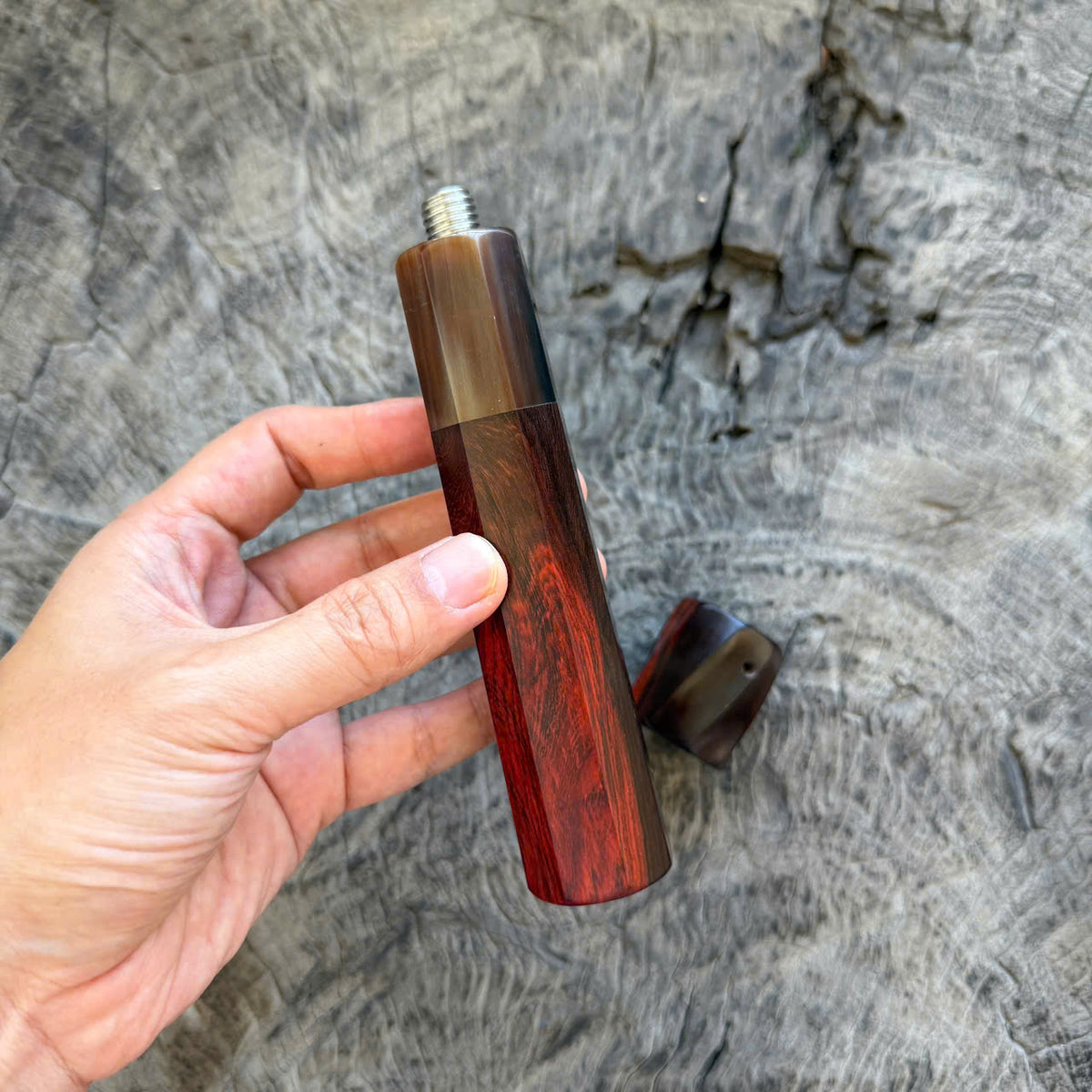 I- Set of Custom Wooden Portafilter Handle & Steam Knob Set, A2