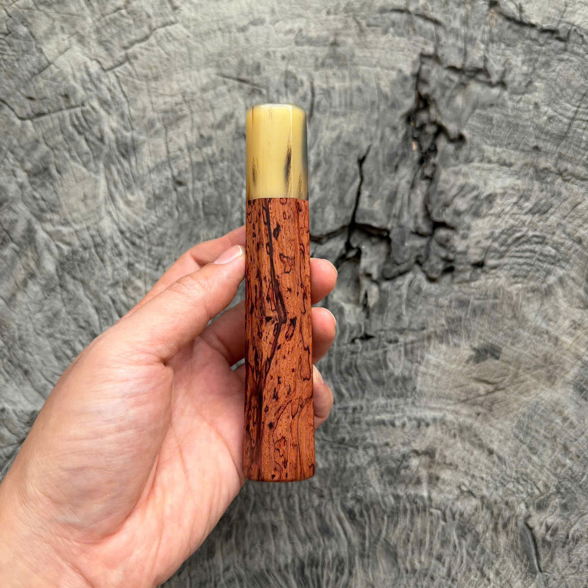 I -Unique Rosewood Grain Wa handle, Marble horn Ferrule, 140mm