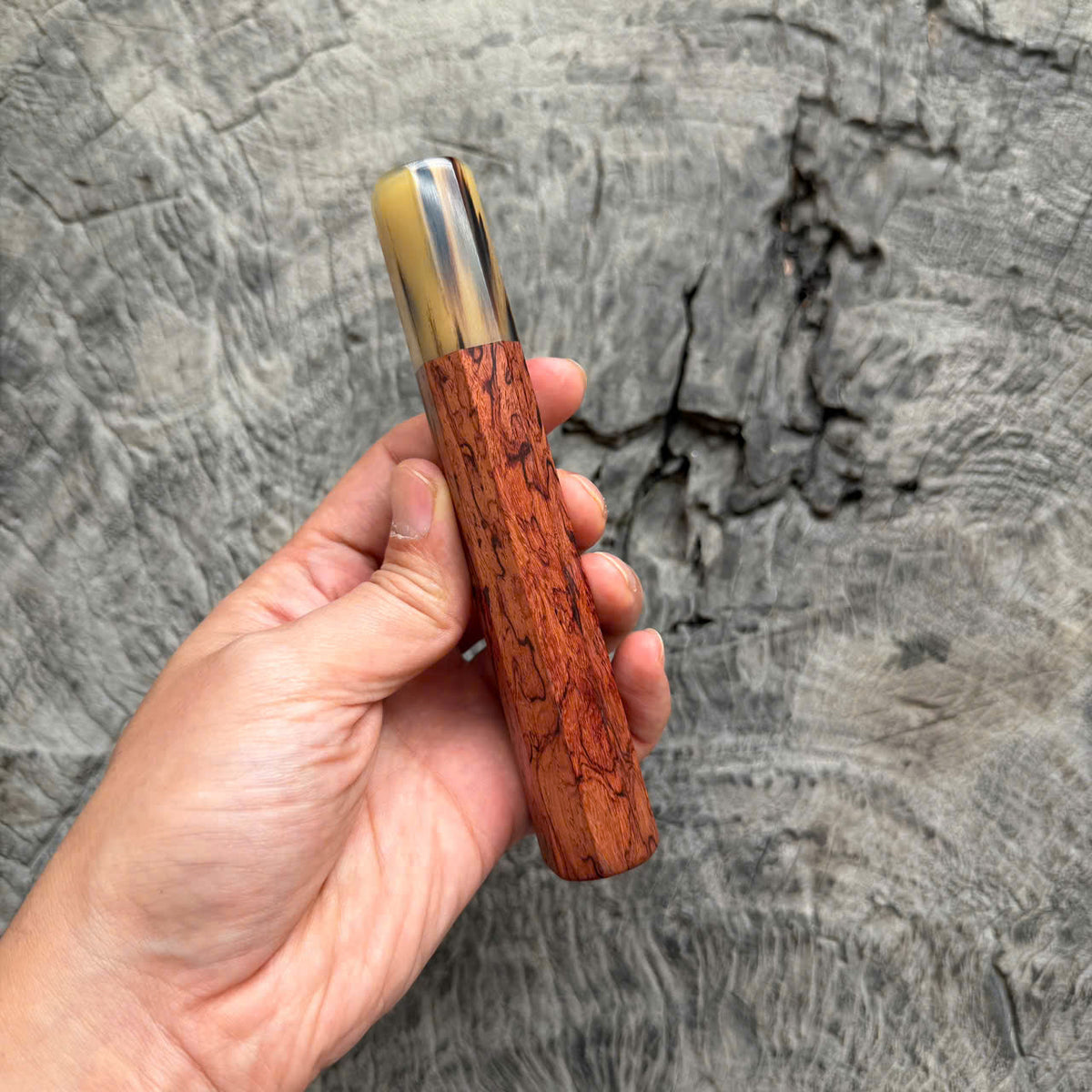 I -Unique Rosewood Grain Wa handle, Marble horn Ferrule, 140mm