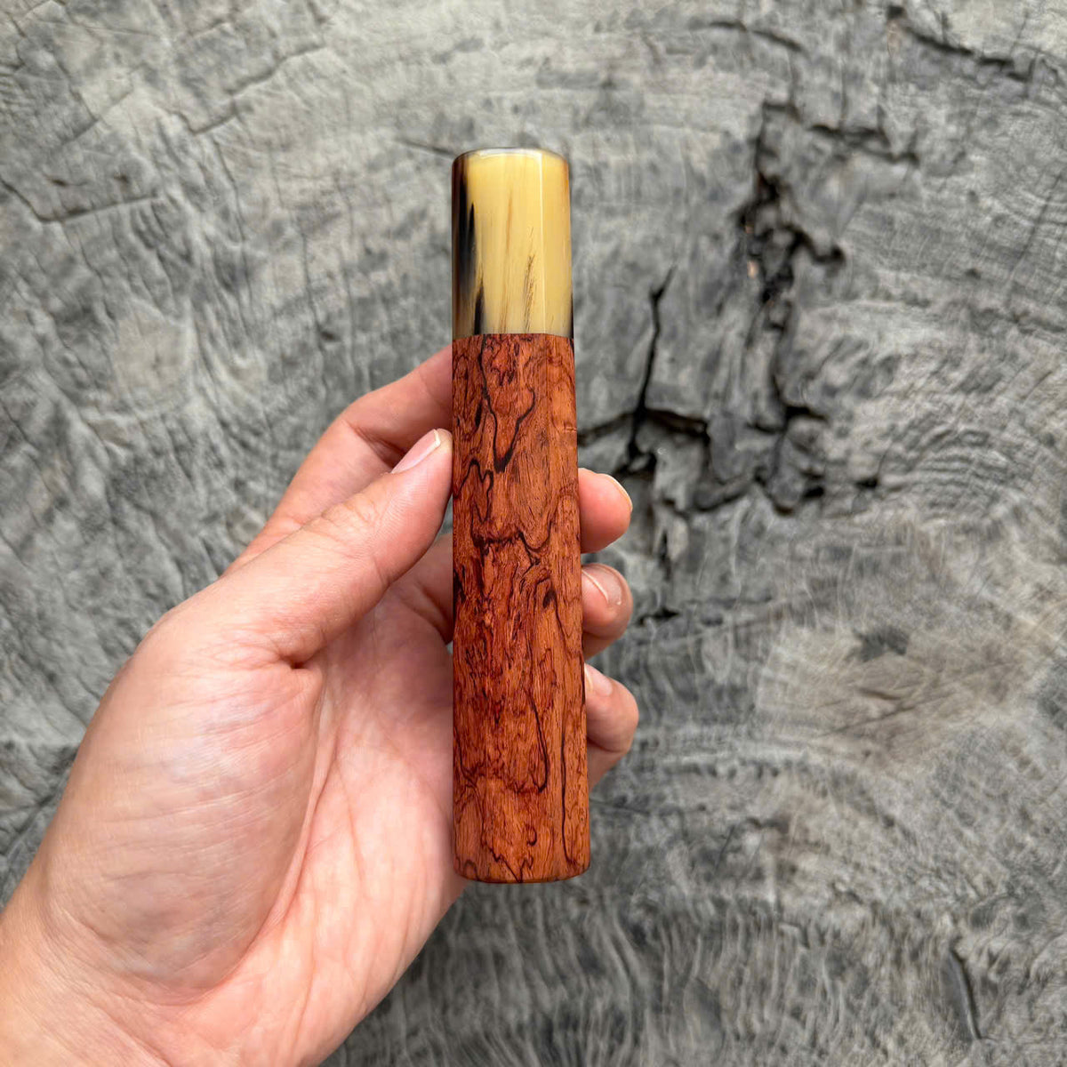 I -Unique Rosewood Grain Wa handle, Marble horn Ferrule, 140mm