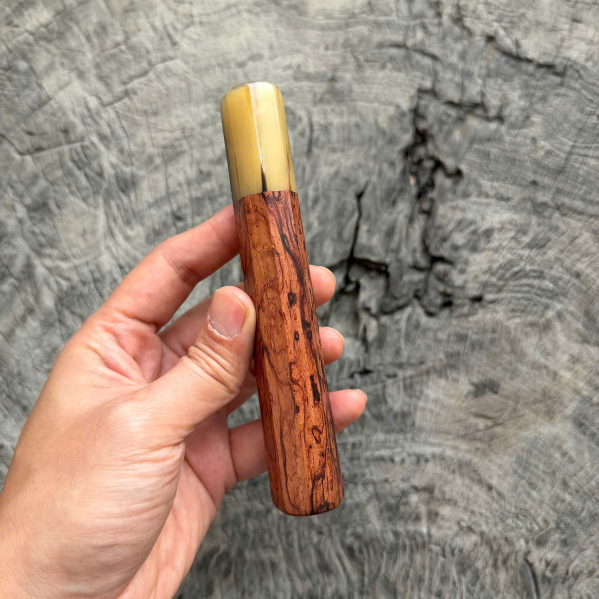 I -Unique Rosewood Grain Wa handle, Marble horn Ferrule, 140mm