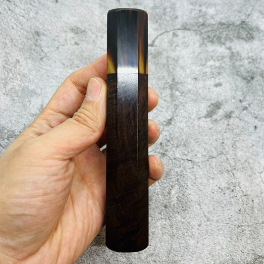 I-  Siamese Black Curly Rosewood Wa handle with marble horn, 145mm