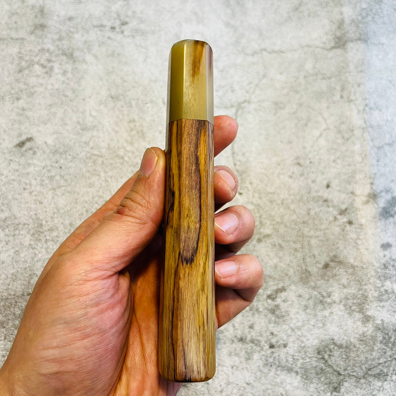I-Huanghuali wood Wa handle with marble horn ferrule 135mm